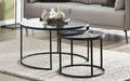 CHI017 Round Nesting Coffee Tables Smoked Glass