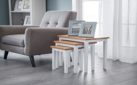 Nest Of Tables - White / Natural Oak
