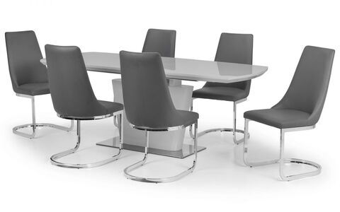 High Gloss Extending Table - Grey