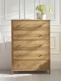 COX304 5 Drawer Wide Chest - Oak