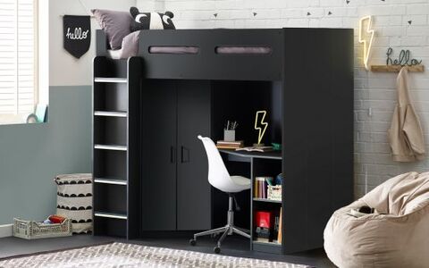 Gaming Highsleeper - Black And Pale Wood