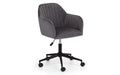 KAH002 Velvet Swivel Office Chair- Grey/Black