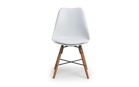 Dining Chair - White Seat & Oak Legs