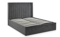 LAN005 Scalloped Headboard Storage Bed 150Cm - Grey