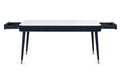 LOU001 Black Fluted Stone Top Dining Table With Drawers