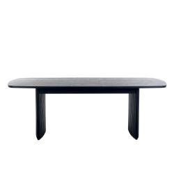 LOU004 Black Fluted Extending Dining Table