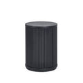 LOU009 Black Fluted Side Table With Door