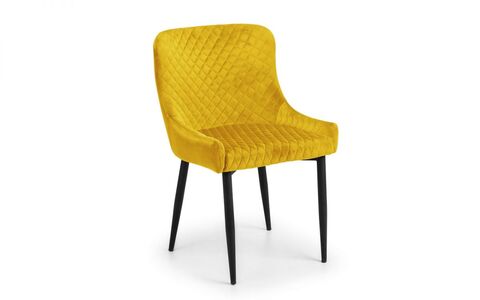 LUX003 Velvet Dining Chair - Mustard