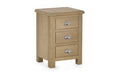 MEM003 Limed Oak 3 Drawer Bedside