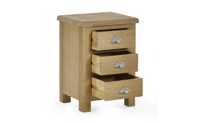 Limed Oak 3 Drawer Bedside