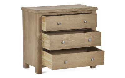 Limed Oak 3 Drawer Chest