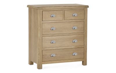 MEM005 Limed Oak 3 + 2 Drawer Chest