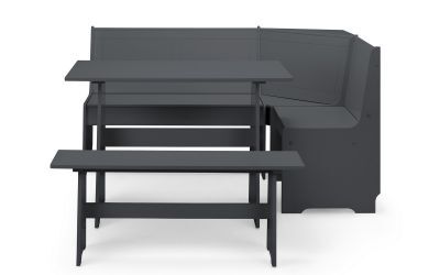 Corner Dining Set With Storage Bench - Anthracite