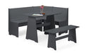 NEW203 Corner Dining Set With Storage Bench - Anthracite