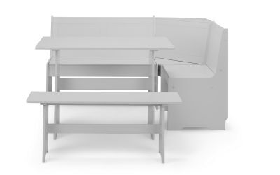 Corner Dining Set With Storage Bench - Dove Grey