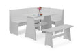 NEW202 Corner Dining Set With Storage Bench - Dove Grey