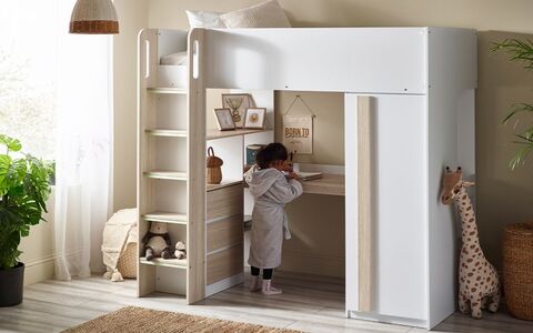 Highsleeper Pale Wood & White