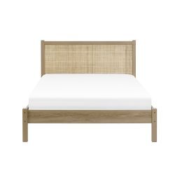Rattan 135Cm Double Bed - Oak