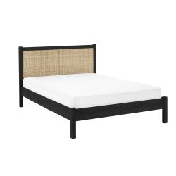 PAD110 Rattan 150Cm King Bed - Black