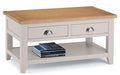 RIC203 Coffee Table With 2 Drawers - Grey/Pale Oak