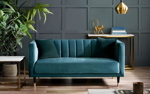 SAL402 Scalloped Back 2 Seater - Teal