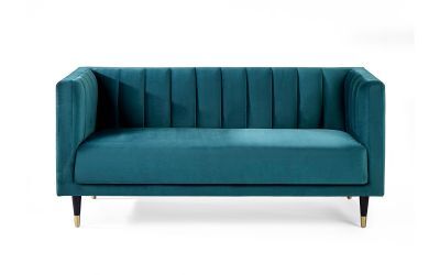 Scalloped Back 2 Seater - Teal