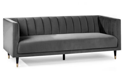 Scalloped Back 3 Seater- Grey