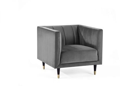 SAL411 Scalloped Back Chair - Grey