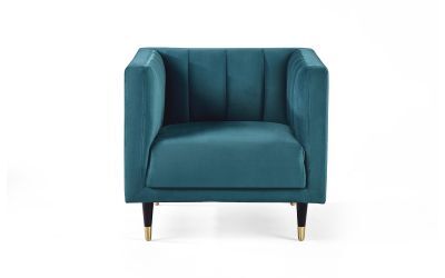 Scalloped Back Chair - Teal