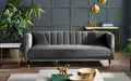 SAL413 Scalloped Back 3 Seater- Grey
