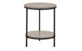 STA113 Circular Lamp Table With Shelf - Concrete