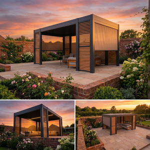 Saturn Aluminium Pergola - 8 Leg 5m x 3m Rectangular Grey