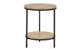 TRI225 Circular Lamp Table With Shelf - Sonoma Oak