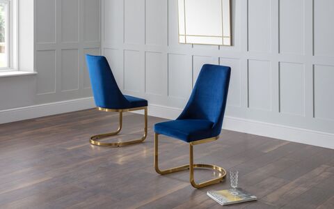 Cantilever Dining Chair - Blue