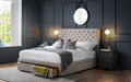 WIL001 Deep Button 4 Drawer Bed 135Cm - Grey Linen