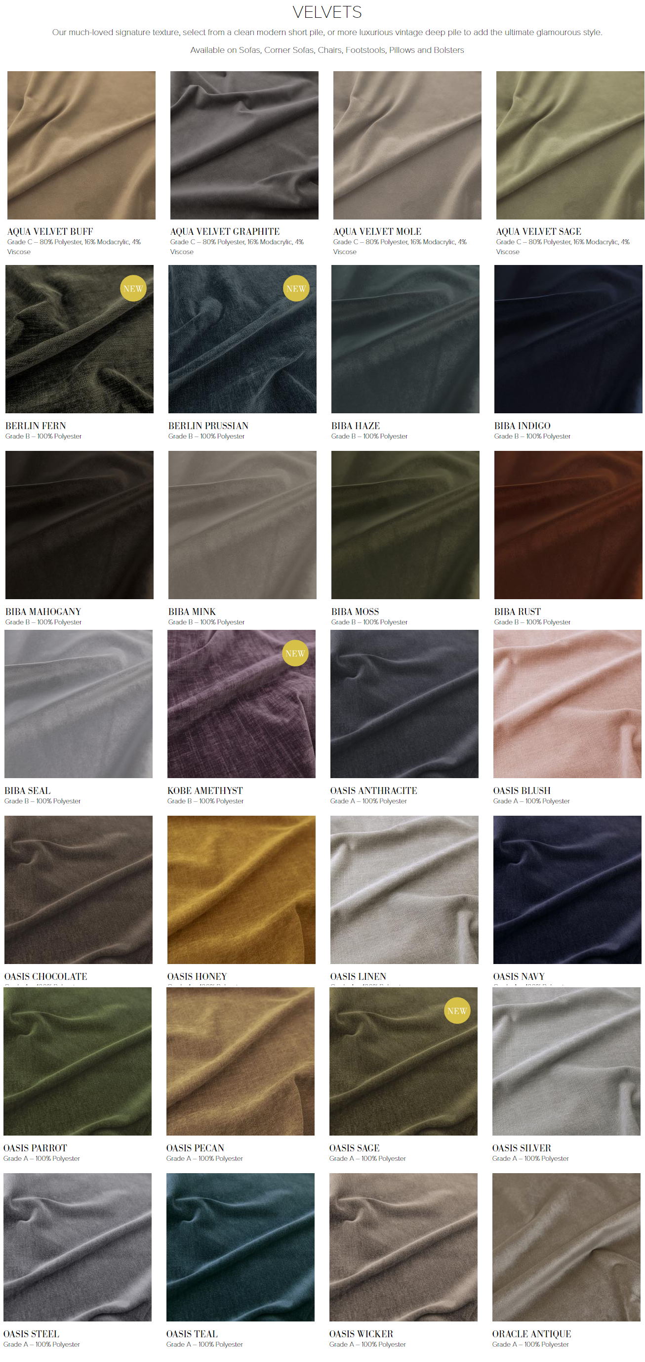 Alexander & James Velvet Fabrics