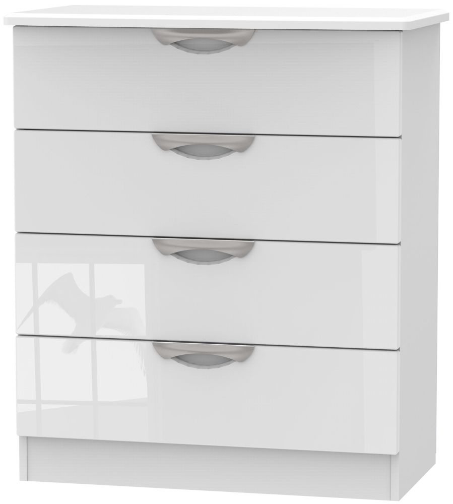 Camden High Gloss White 4 Drawer Chest George Street Furnishers