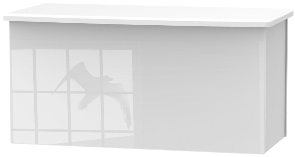 Camden High Gloss White Blanket Box