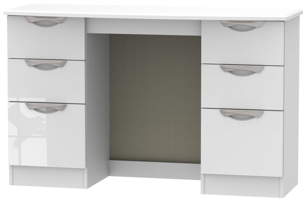 White double pedestal dressing table discount