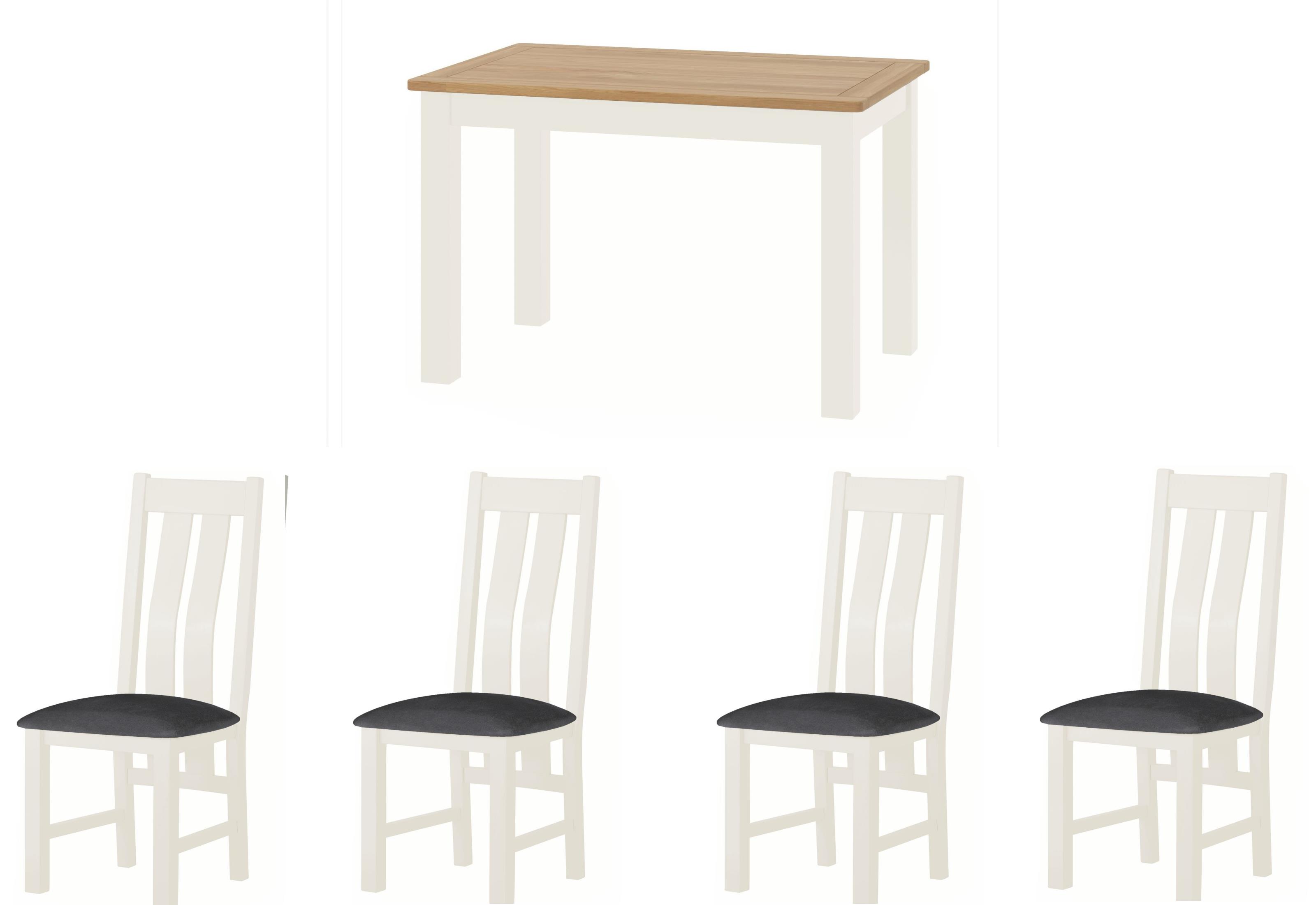 Portland White Dining Table & 4 Chairs