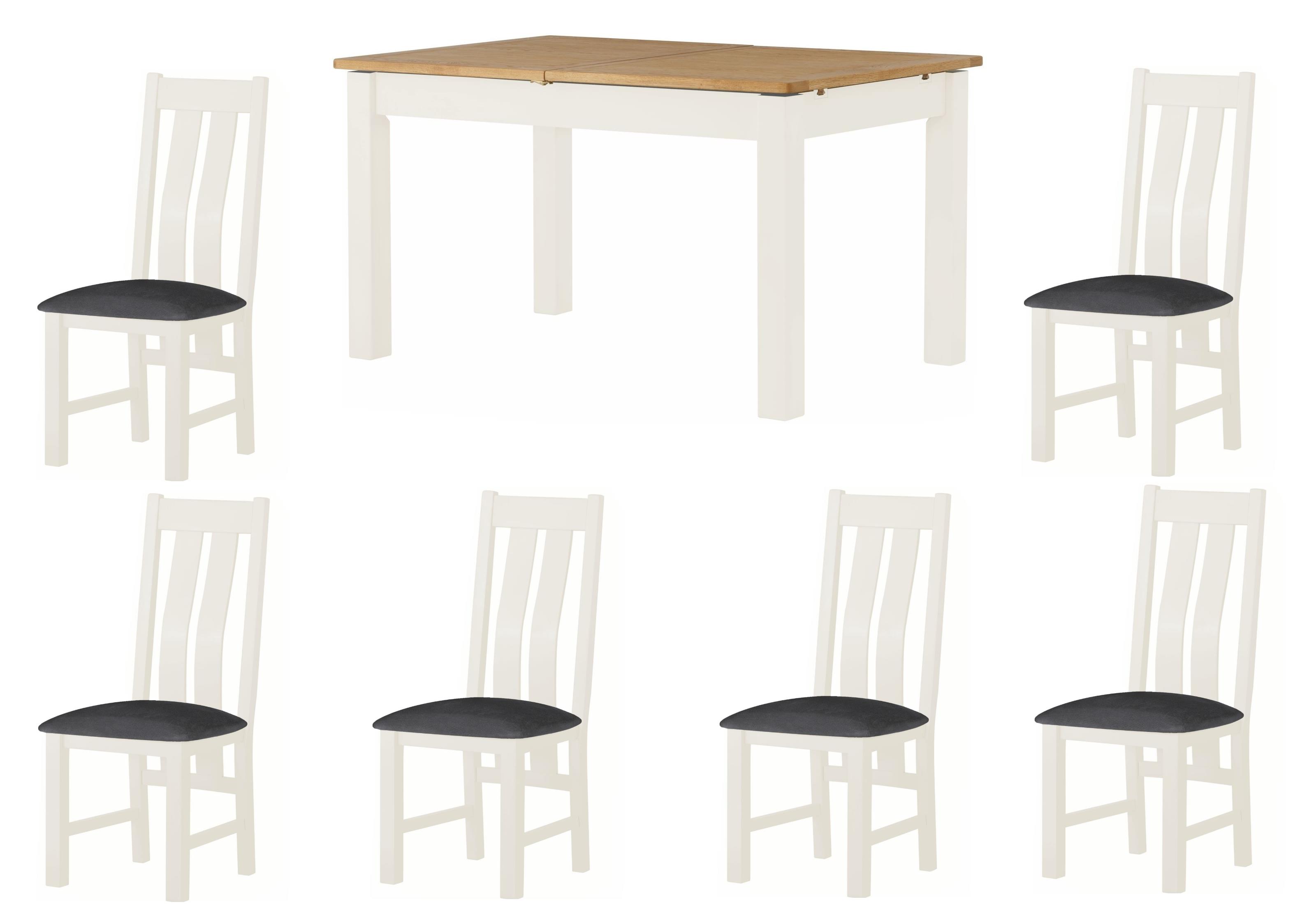 Portland White Extending Dining Table & 6 Chairs Set