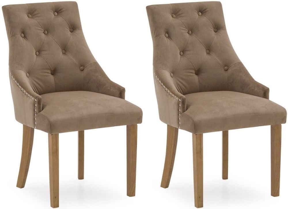 Vida Living Hobbs Brown Cedar Velvet Dining Chair Pair George Street Furnishers
