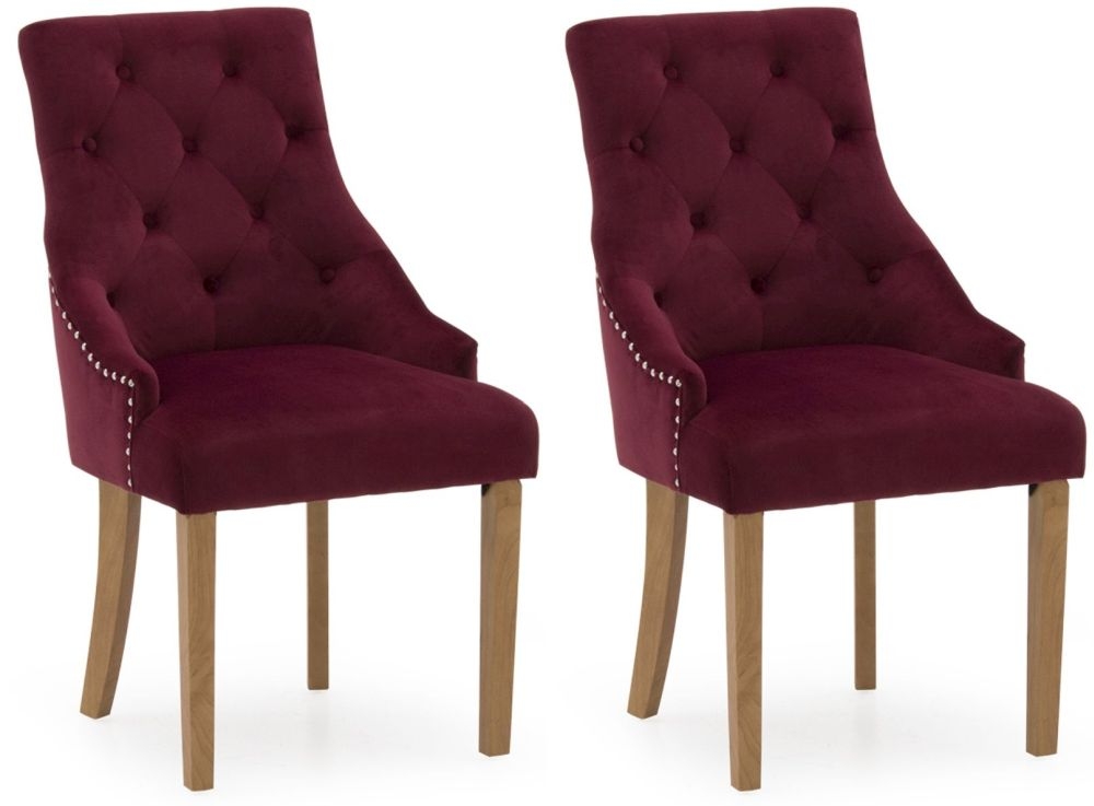 Vida Living Hobbs Red Crimson Velvet Dining Chair (Pair ...