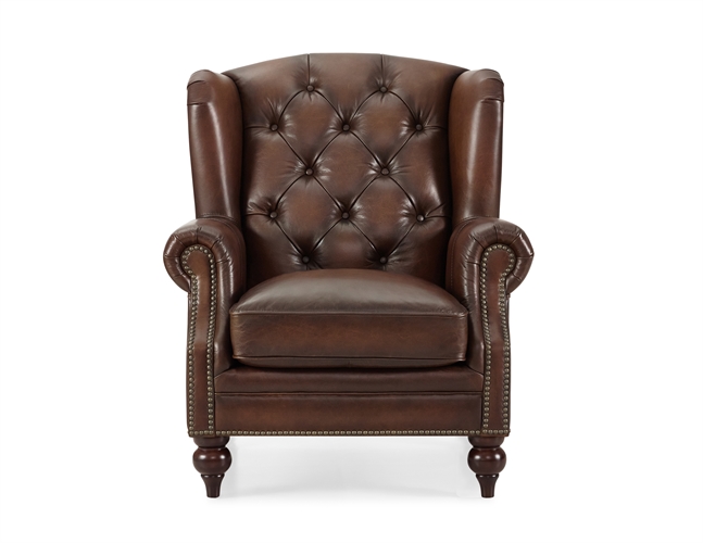 Buckingham Leather Chesterfield Wing Chair