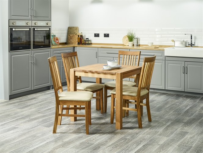Royal Oak Compact Square Dining Table & 4 Chairs