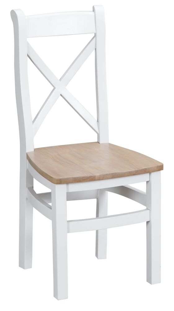 Coourne White Painted Cross Back, White Wood Cross Back Dining Chairs