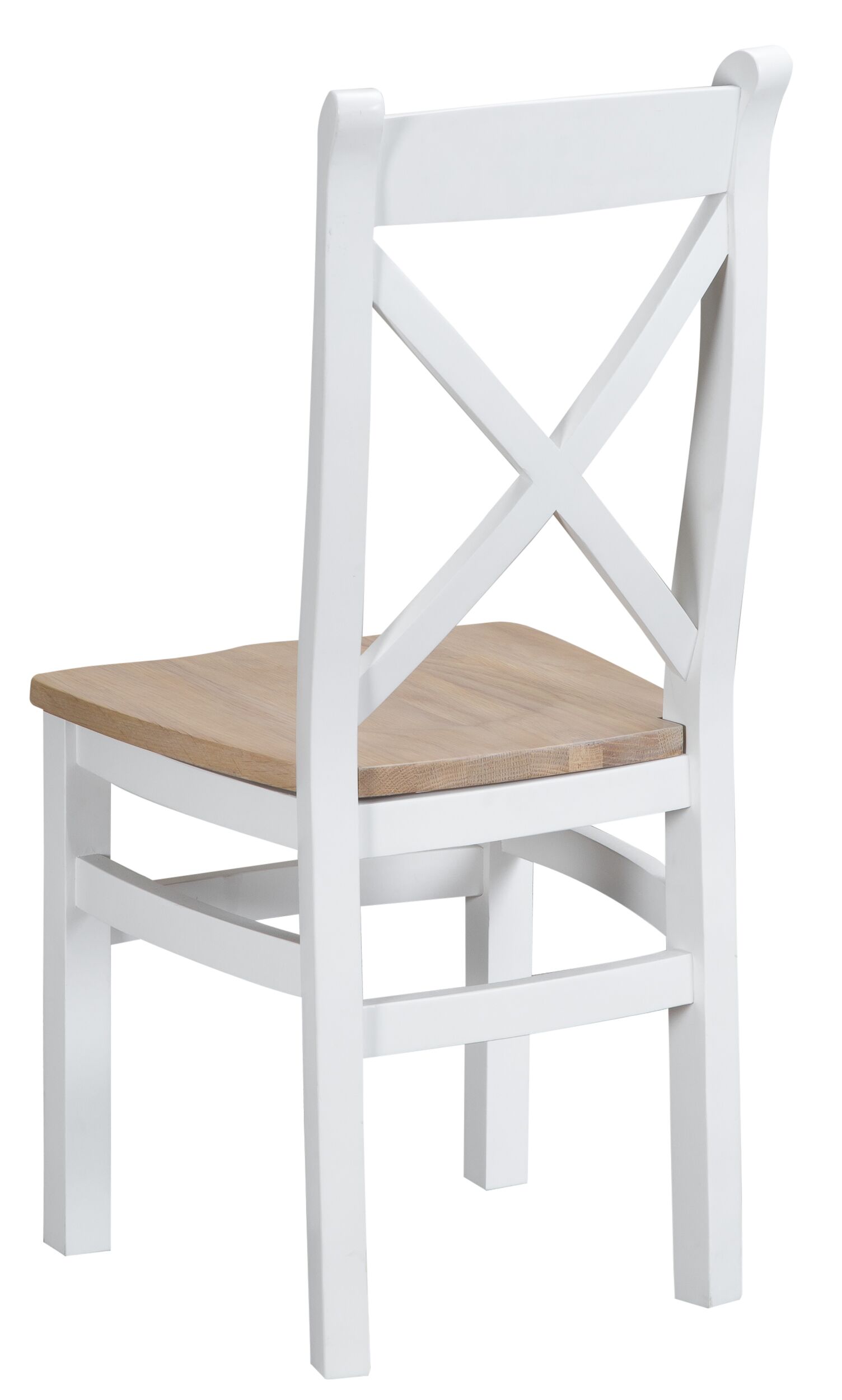 White wooden cross clearance back dining chairs