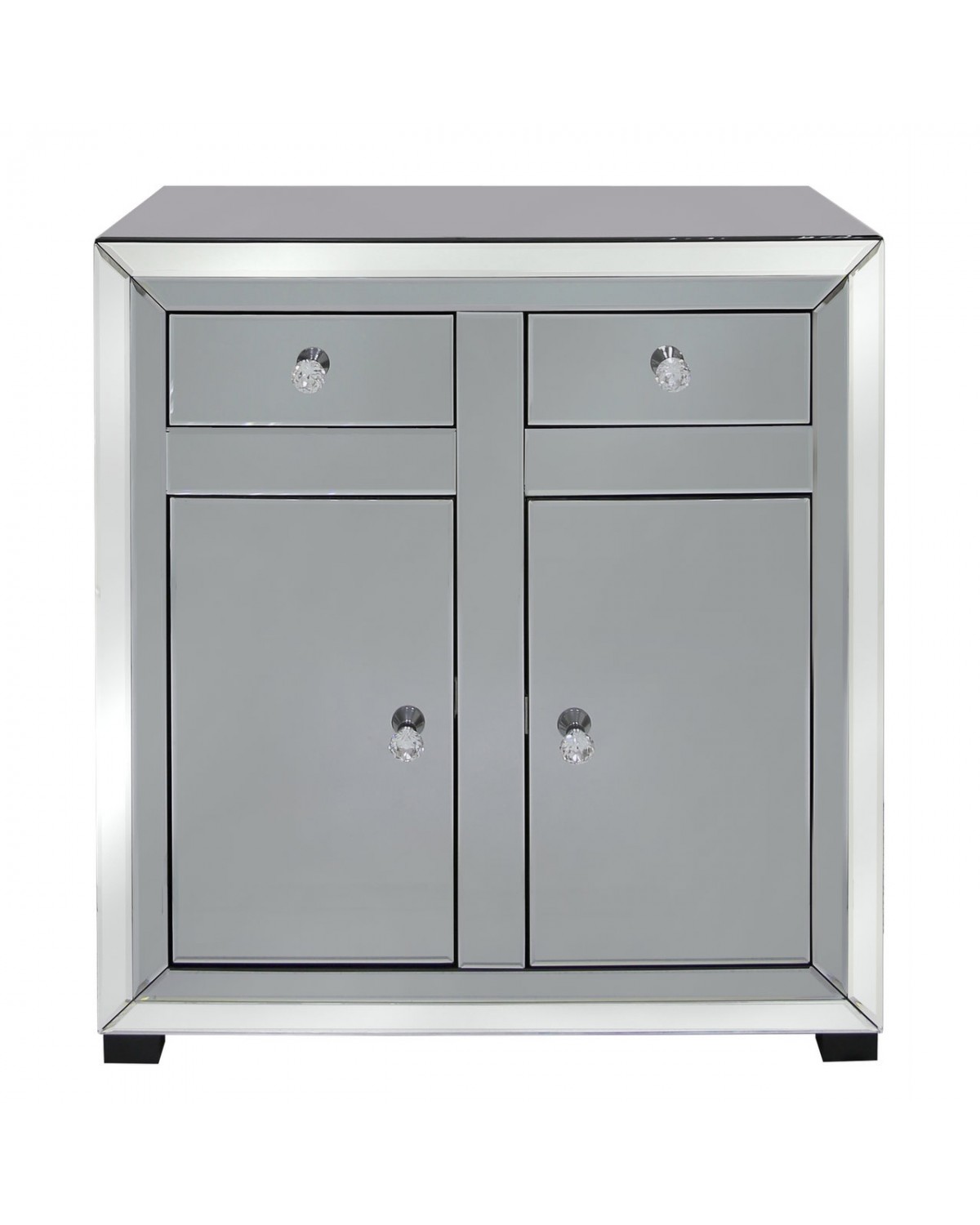 Orian Smoked Glass Mirrored 2 Drawer Door Cabinet - Smoke Glass Cabinet Doors Orian Smoked Glass Mirrored 2 Drawer Door Cabinet - Smoke Glass Cabinet Doors
