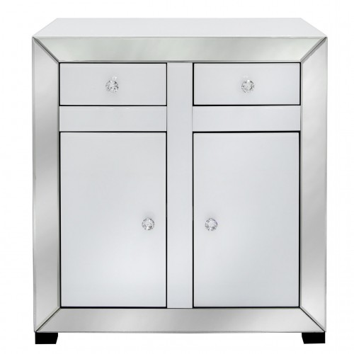 Orian White Mirrored 2 Drawer 2 Door Cabinet George Street