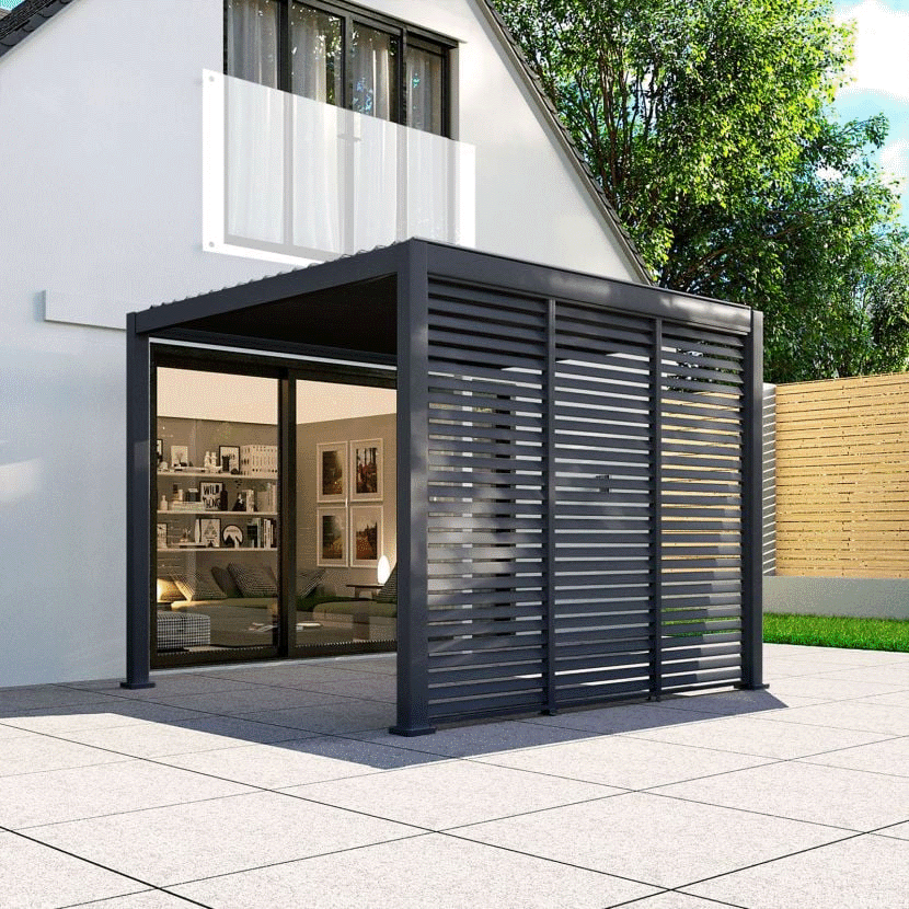 3 x 1.33m Aluminium Louvred Side Walls for 4m Titan Pergola